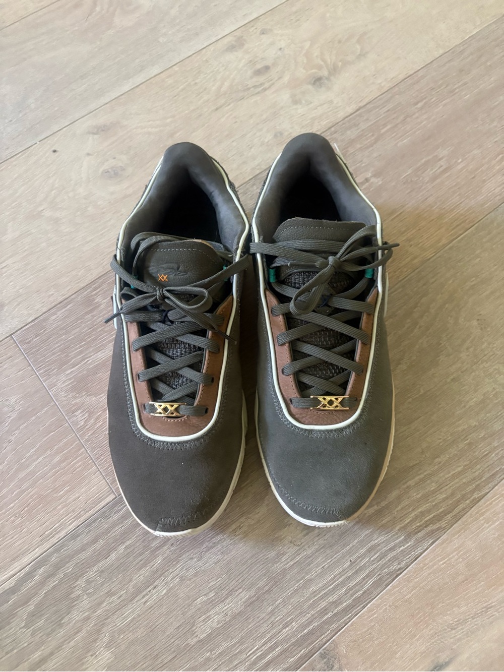 Nike LeBron XX 20 Men's Low-Top Suede Sneakers in Gray and Brown